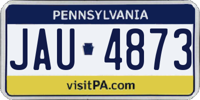 PA license plate JAU4873