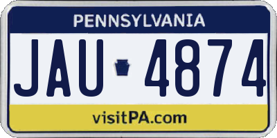 PA license plate JAU4874