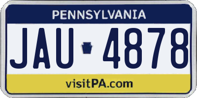 PA license plate JAU4878