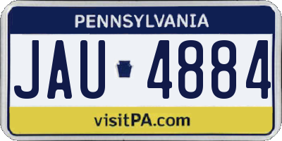 PA license plate JAU4884