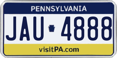PA license plate JAU4888