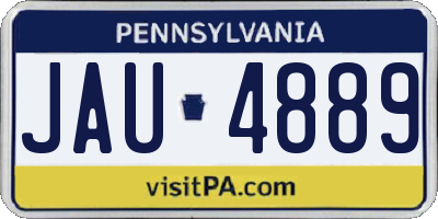 PA license plate JAU4889