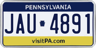 PA license plate JAU4891