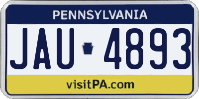 PA license plate JAU4893