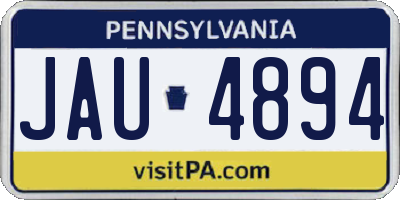 PA license plate JAU4894