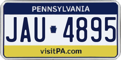 PA license plate JAU4895