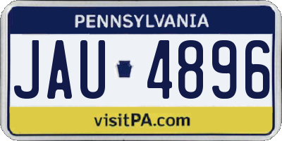 PA license plate JAU4896