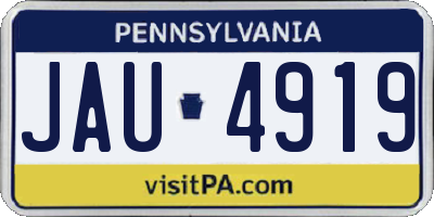 PA license plate JAU4919