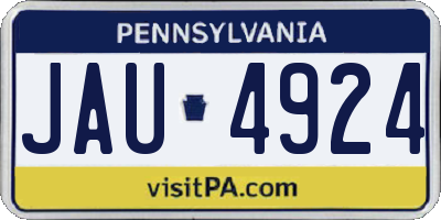 PA license plate JAU4924