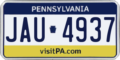 PA license plate JAU4937
