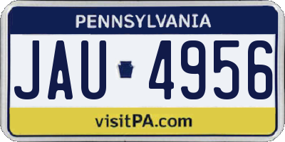 PA license plate JAU4956