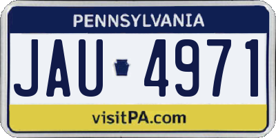 PA license plate JAU4971