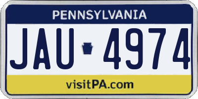PA license plate JAU4974
