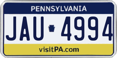 PA license plate JAU4994