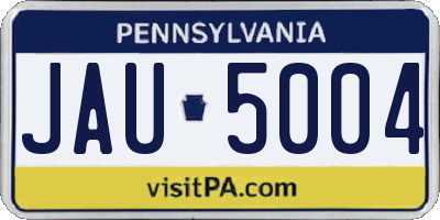 PA license plate JAU5004