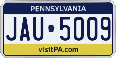 PA license plate JAU5009