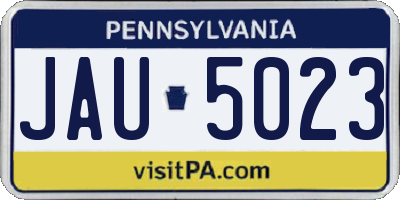 PA license plate JAU5023