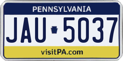 PA license plate JAU5037