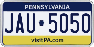 PA license plate JAU5050