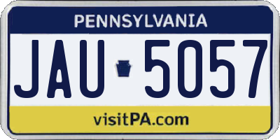 PA license plate JAU5057