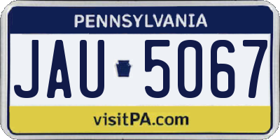 PA license plate JAU5067
