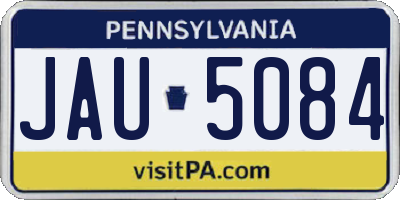 PA license plate JAU5084