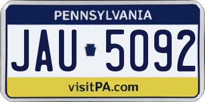PA license plate JAU5092