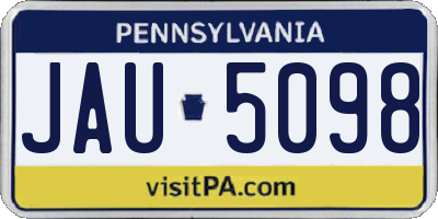 PA license plate JAU5098