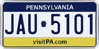 PA license plate JAU5101