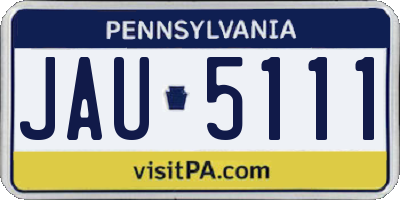 PA license plate JAU5111