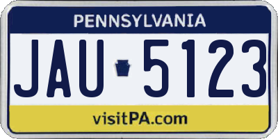 PA license plate JAU5123