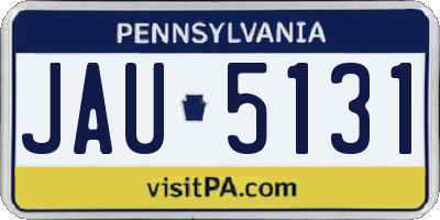 PA license plate JAU5131