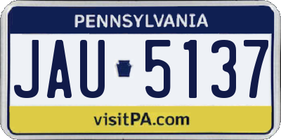 PA license plate JAU5137