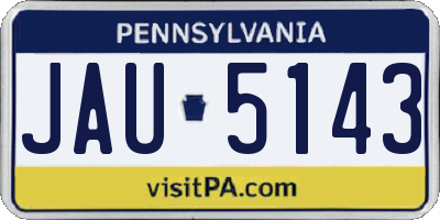 PA license plate JAU5143