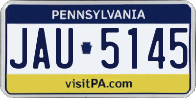 PA license plate JAU5145