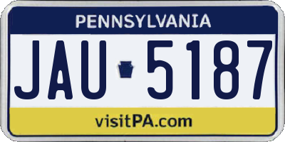 PA license plate JAU5187