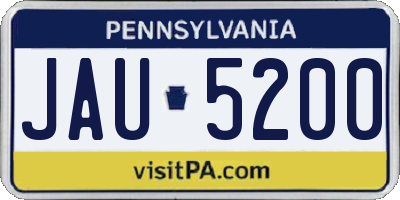 PA license plate JAU5200