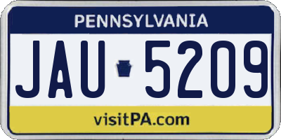 PA license plate JAU5209