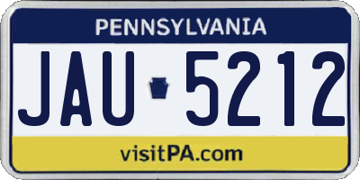 PA license plate JAU5212