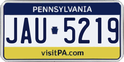 PA license plate JAU5219