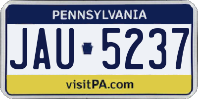 PA license plate JAU5237