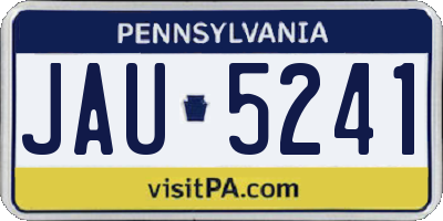 PA license plate JAU5241