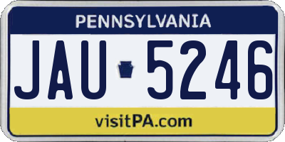 PA license plate JAU5246