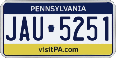 PA license plate JAU5251