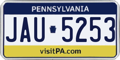 PA license plate JAU5253