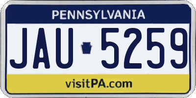 PA license plate JAU5259