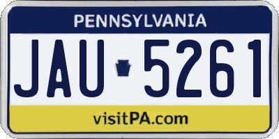 PA license plate JAU5261