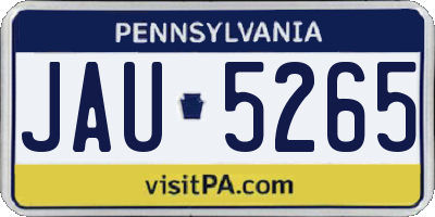 PA license plate JAU5265