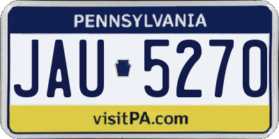 PA license plate JAU5270