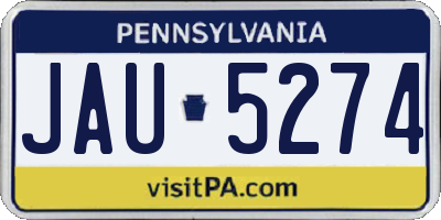 PA license plate JAU5274